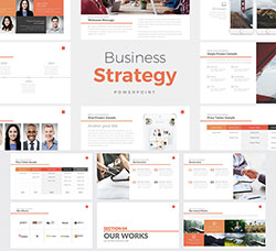 PPT模板－商业战略(24色/450个图标/60页/亮暗两种风格)：Business Strategy Deck PowerP